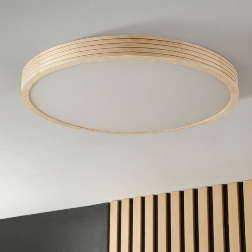 Lampa sufitowa NATURAL MODERN SLIM 3xE27/15W/230V śr. 47,5 cm sosna
