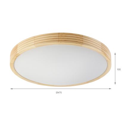 Lampa sufitowa NATURAL MODERN SLIM 3xE27/15W/230V śr. 47,5 cm sosna