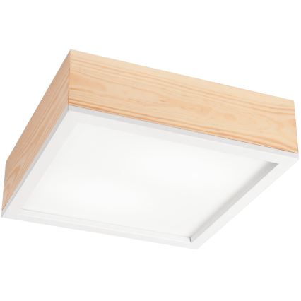 Lampa sufitowa NATURAL SQUARE 2xE27/15W/230V 31x31 cm sosna/biała