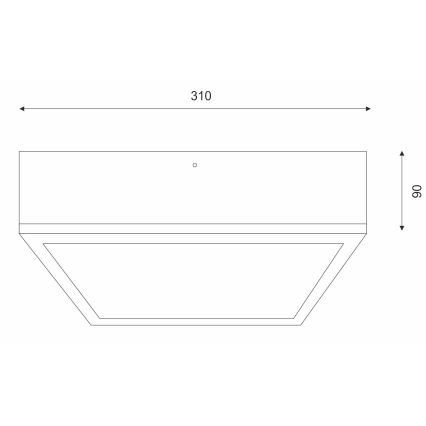 Lampa sufitowa NATURAL SQUARE 2xE27/15W/230V 31x31 cm sosna/biała