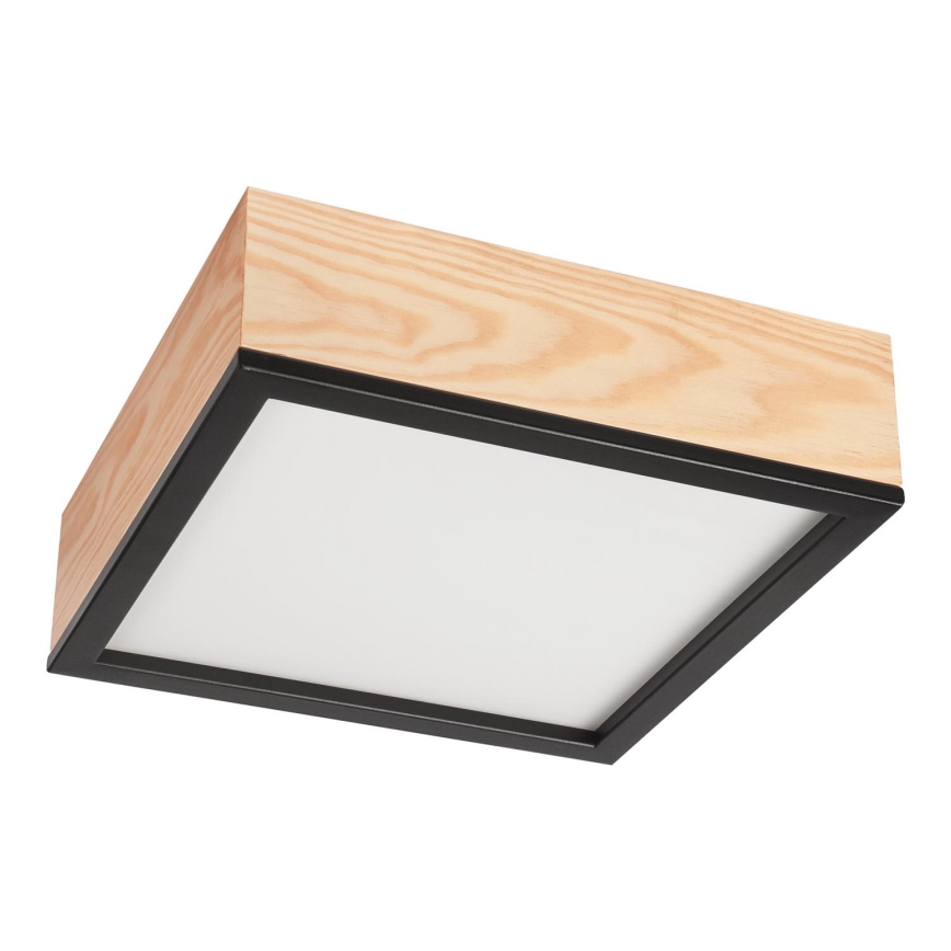 Lampa sufitowa NATURAL SQUARE 2xE27/15W/230V 31x31 cm sosna/czarna