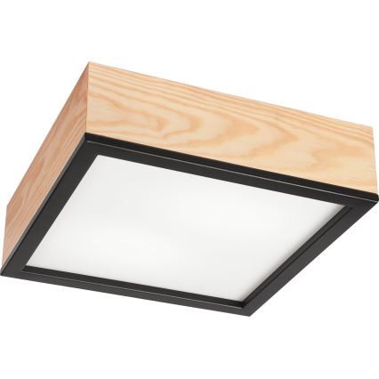 Lampa sufitowa NATURAL SQUARE 2xE27/15W/230V 31x31 cm sosna/czarna