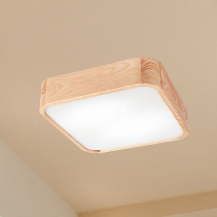 Lampa sufitowa NATURAL SQUARE 2xE27/15W/230V 35x35 cm sosna