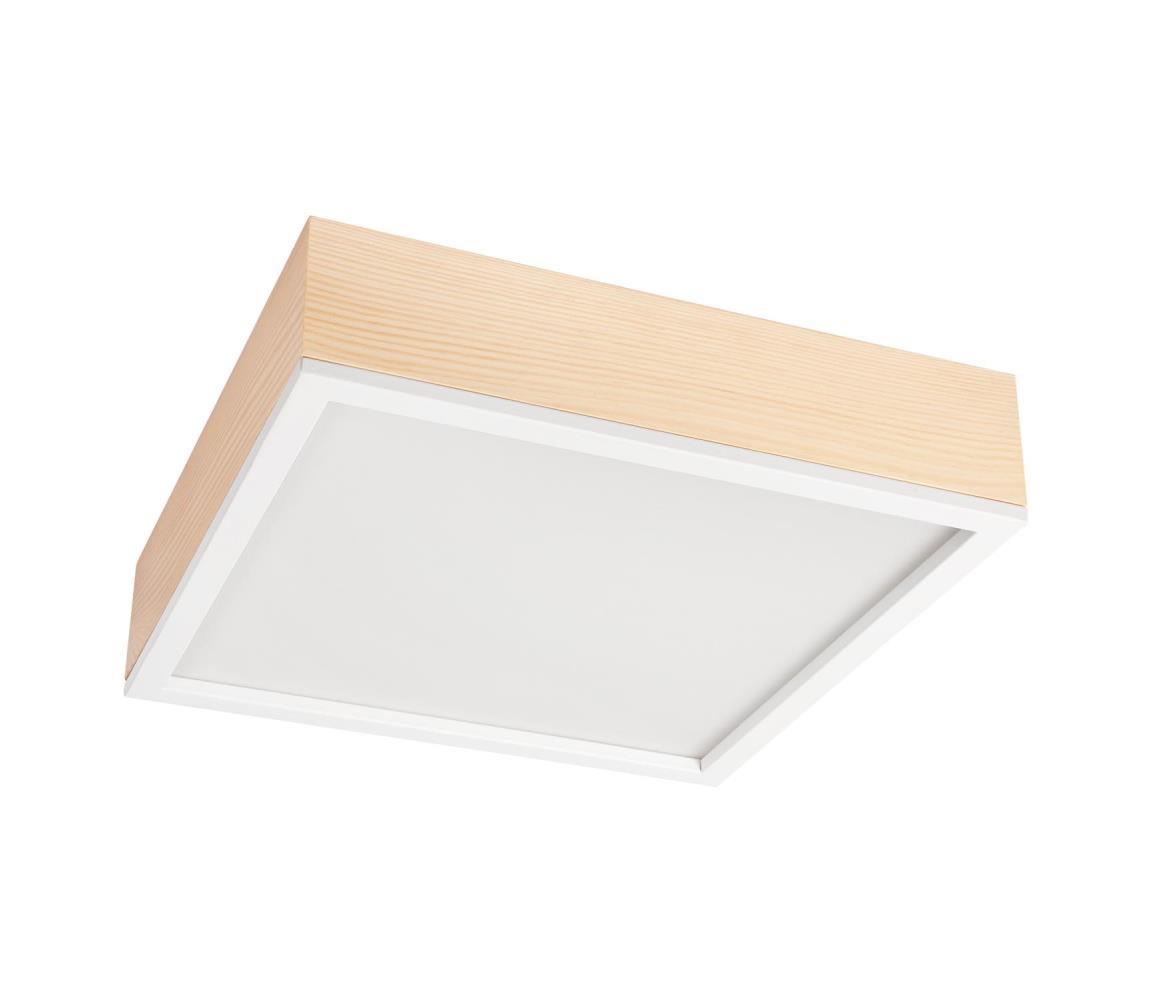 Lampa sufitowa NATURAL SQUARE 4xE27/15W/230V 39x39 cm sosna/biała