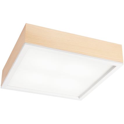 Lampa sufitowa NATURAL SQUARE 4xE27/15W/230V 39x39 cm sosna/biała