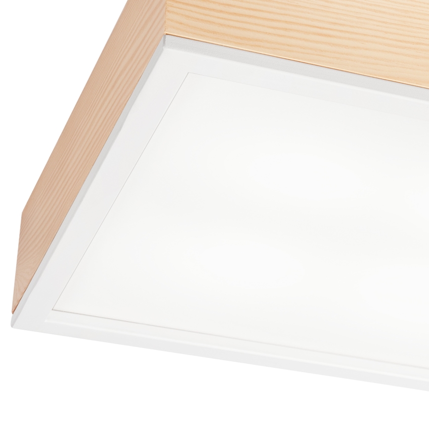 Lampa sufitowa NATURAL SQUARE 4xE27/15W/230V 39x39 cm sosna/biała