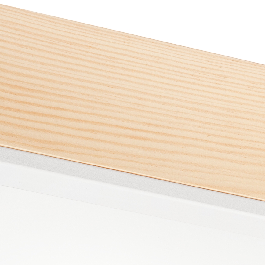 Lampa sufitowa NATURAL SQUARE 4xE27/15W/230V 39x39 cm sosna/biała