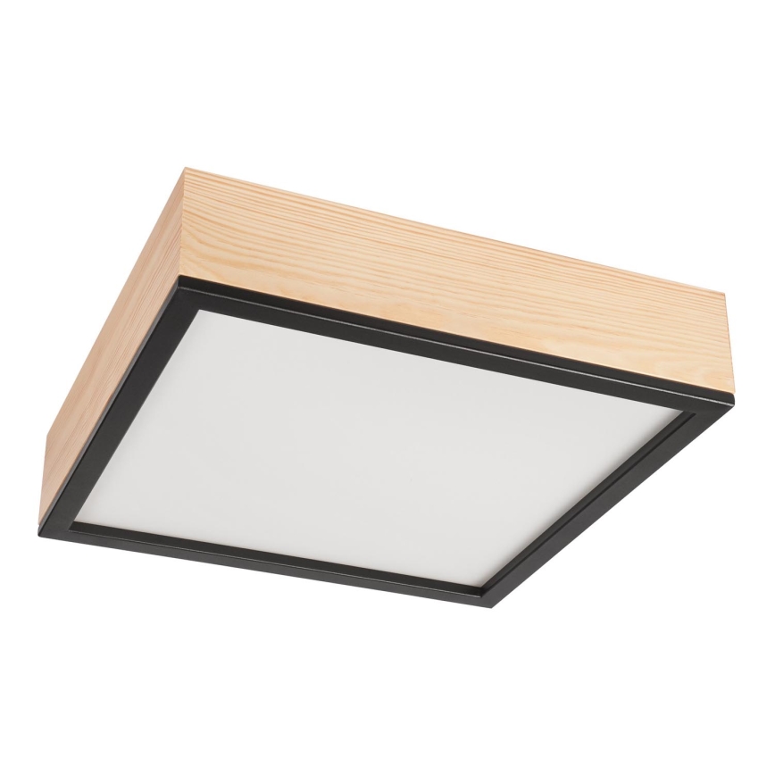 Lampa sufitowa NATURAL SQUARE 4xE27/15W/230V 39x39 cm sosna/czarna