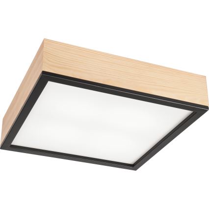 Lampa sufitowa NATURAL SQUARE 4xE27/15W/230V 39x39 cm sosna/czarna