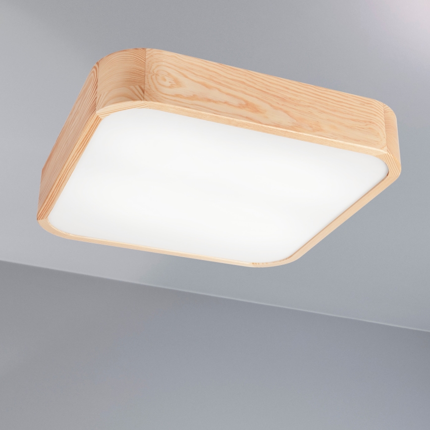 Lampa sufitowa NATURAL SQUARE 4xE27/15W/230V 45x45 cm sosna
