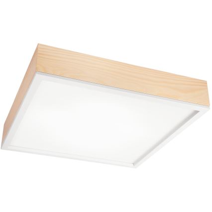 Lampa sufitowa NATURAL SQUARE 4xE27/15W/230V 48x48 cm sosna/biała