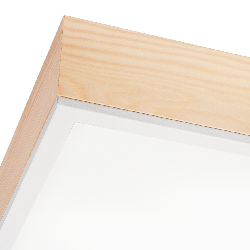 Lampa sufitowa NATURAL SQUARE 4xE27/15W/230V 48x48 cm sosna/biała