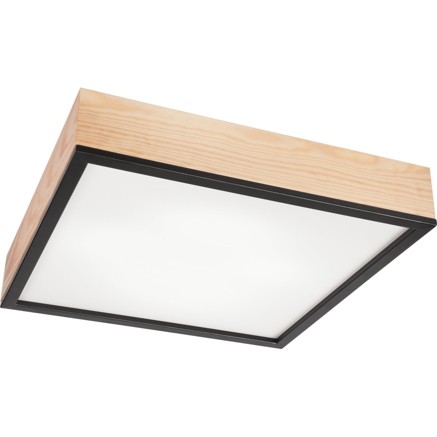 Lampa sufitowa NATURAL SQUARE 4xE27/15W/230V 48x48 cm sosna/czarna