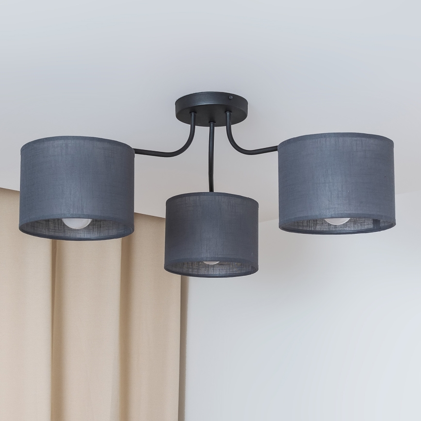 Lampa sufitowa natynkowa ALBA 3xE27/15W/230V, szara