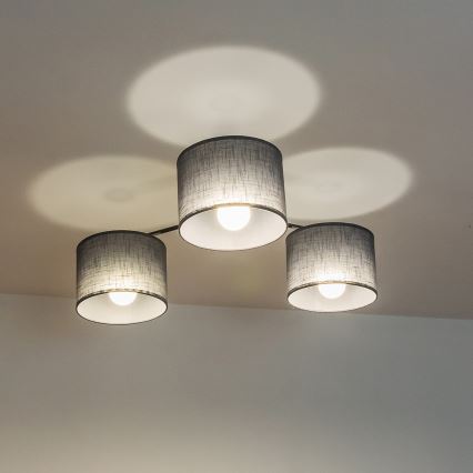 Lampa sufitowa natynkowa ALBA 3xE27/15W/230V, szara