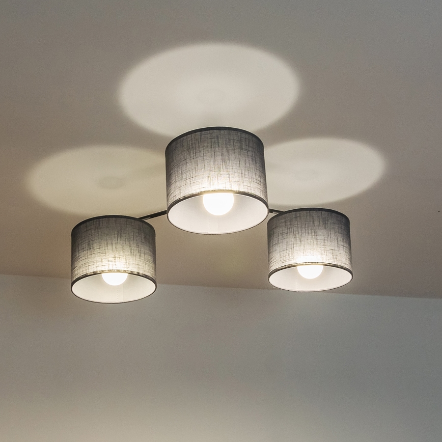 Lampa sufitowa natynkowa ALBA 3xE27/15W/230V, szara