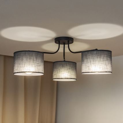 Lampa sufitowa natynkowa ALBA 3xE27/15W/230V, szara