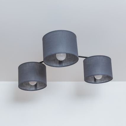 Lampa sufitowa natynkowa ALBA 3xE27/15W/230V, szara