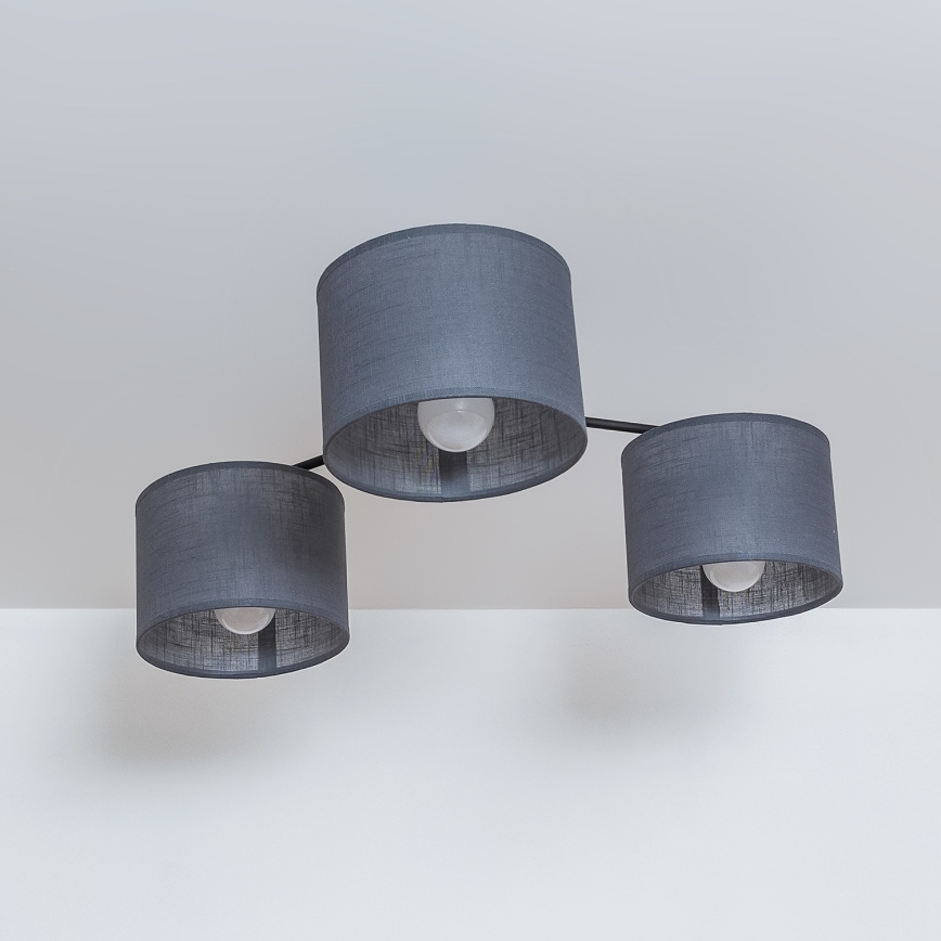 Lampa sufitowa natynkowa ALBA 3xE27/15W/230V, szara