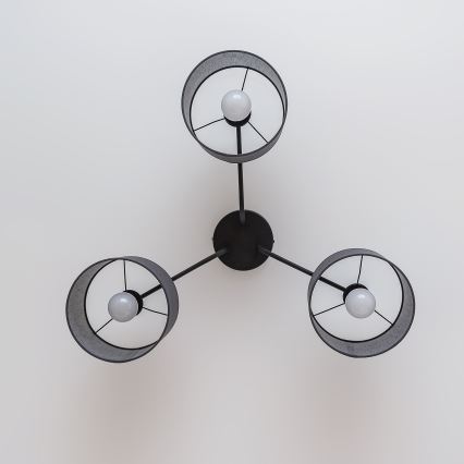 Lampa sufitowa natynkowa ALBA 3xE27/15W/230V, szara