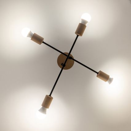 Lampa sufitowa natynkowa CAMBRIDGE 4xE27/15W/230V sosna