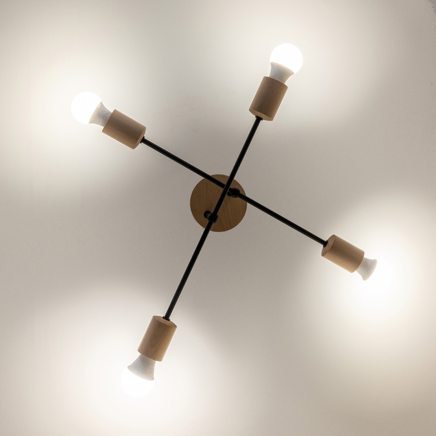 Lampa sufitowa natynkowa CAMBRIDGE 4xE27/15W/230V sosna