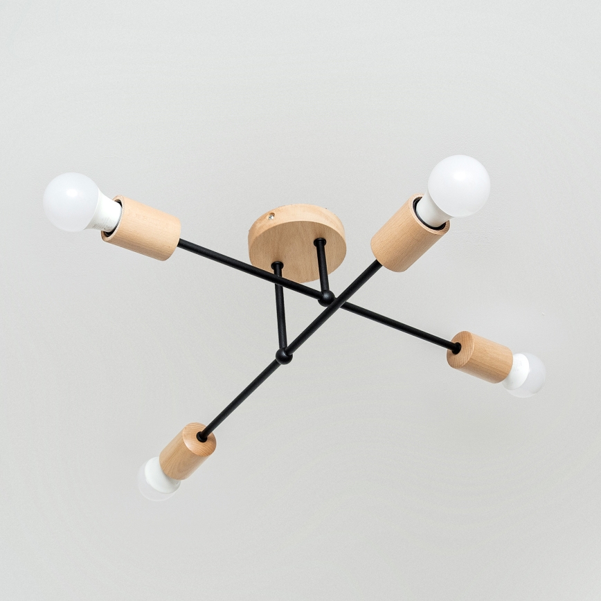 Lampa sufitowa natynkowa CAMBRIDGE 4xE27/15W/230V sosna