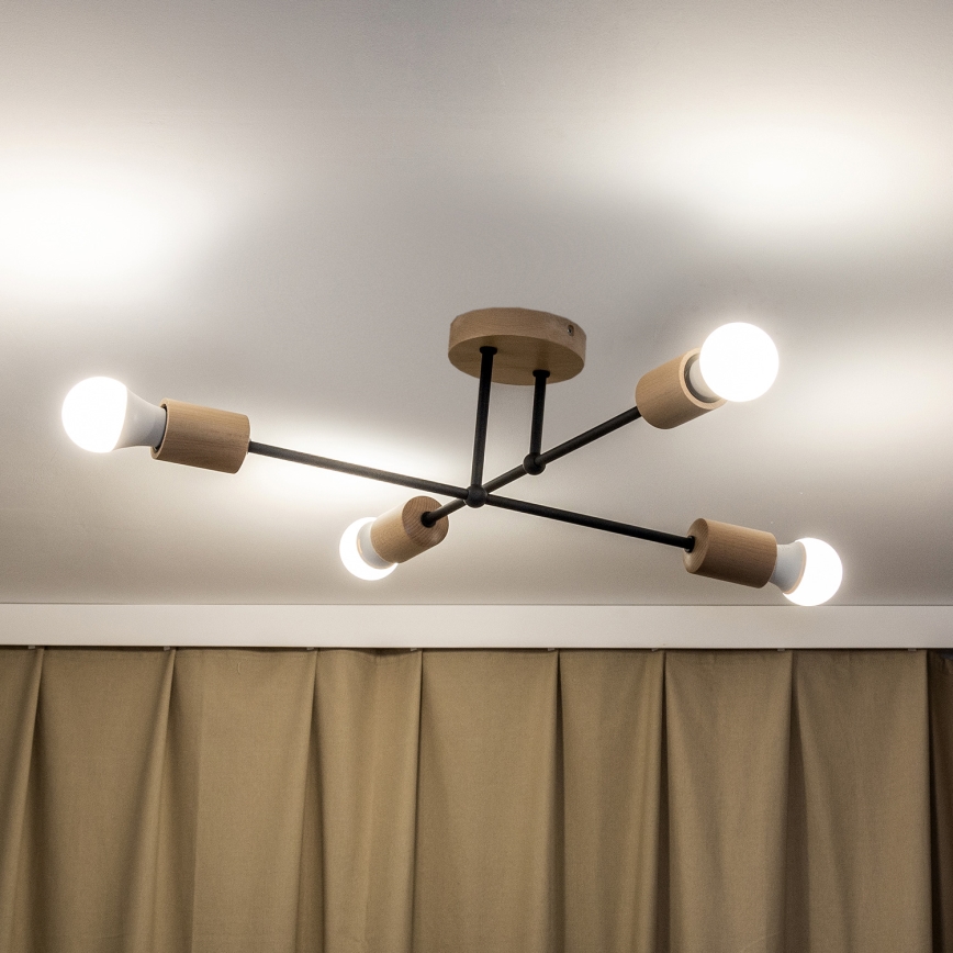 Lampa sufitowa natynkowa CAMBRIDGE 4xE27/15W/230V sosna