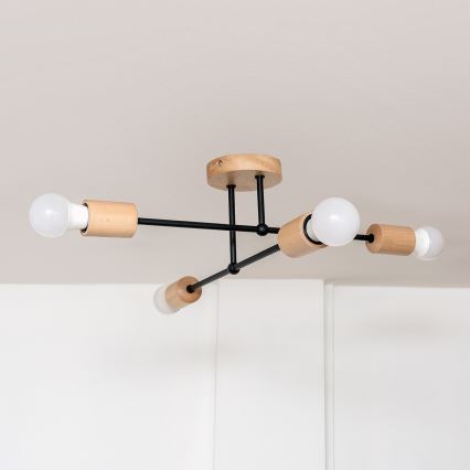 Lampa sufitowa natynkowa CAMBRIDGE 4xE27/15W/230V sosna