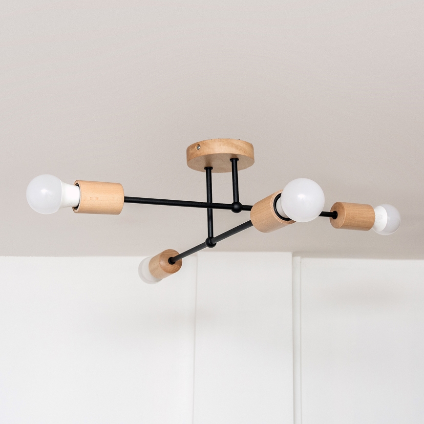 Lampa sufitowa natynkowa CAMBRIDGE 4xE27/15W/230V sosna