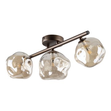 Lampa sufitowa natynkowa LAVA 3xG9/8W/230V brązowy/dymny beż