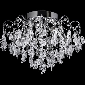 Lampa sufitowa natynkowa LED 5xE27/60W/230V + 5xLED/3W Ø 50 cm, błyszczący chrom