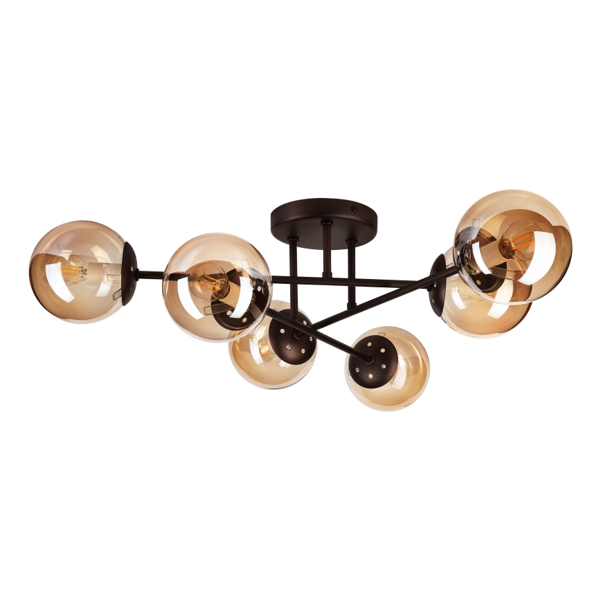 Lampa sufitowa natynkowa MALENA 6xE14/5W/230V brąz/przydymiony beż