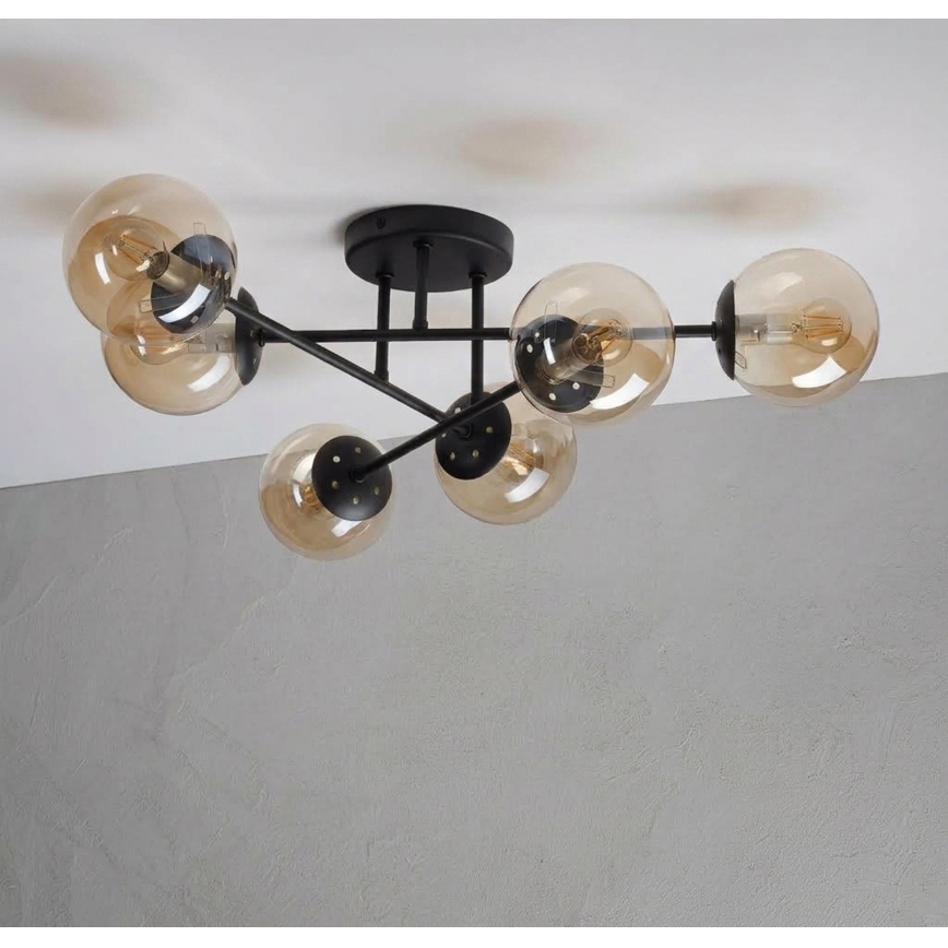 Lampa sufitowa natynkowa MALENA 6xE14/5W/230V brąz/przydymiony beż