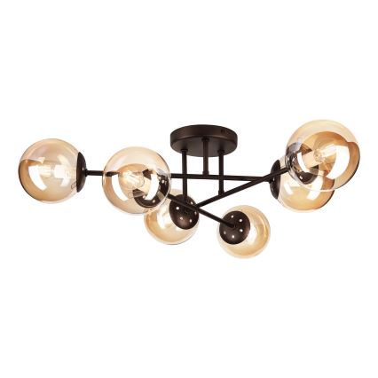Lampa sufitowa natynkowa MALENA 6xE14/5W/230V brąz/przydymiony beż