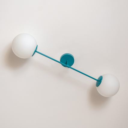 Lampa sufitowa natynkowa MOON 2xE27/15W/230V turkusowa