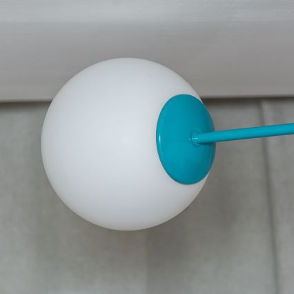 Lampa sufitowa natynkowa MOON 2xE27/15W/230V turkusowa