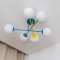 Lampa sufitowa natynkowa MOON 6xE27/15W/230V turkusowa/żółta/niebieska