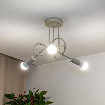 Lampa sufitowa natynkowa OXFORD 3xE27/15W/230V kremowa