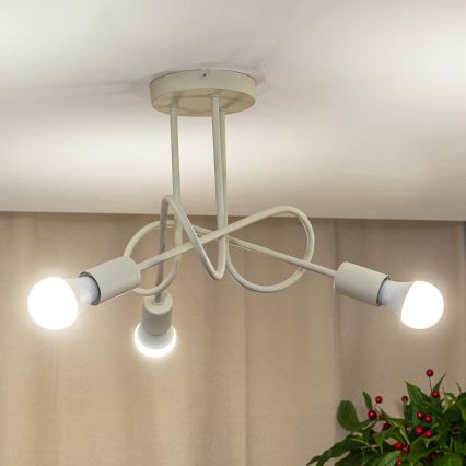 Lampa sufitowa natynkowa OXFORD 3xE27/15W/230V kremowa