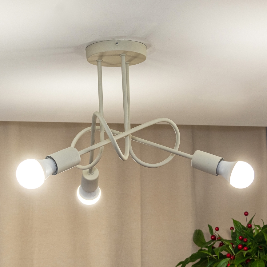 Lampa sufitowa natynkowa OXFORD 3xE27/15W/230V kremowa
