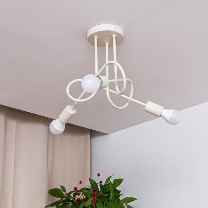 Lampa sufitowa natynkowa OXFORD 3xE27/15W/230V kremowa
