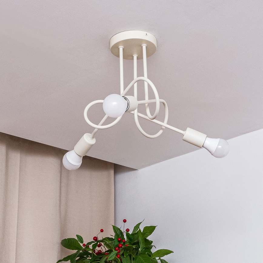 Lampa sufitowa natynkowa OXFORD 3xE27/15W/230V kremowa