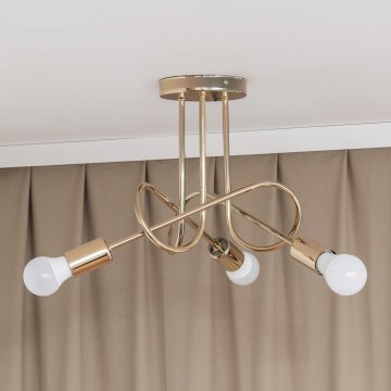 Lampa sufitowa natynkowa OXFORD 3xE27/15W/230V złota