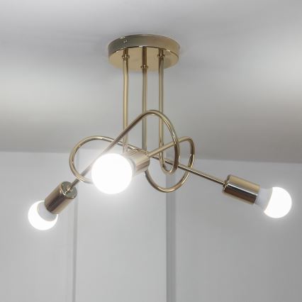 Lampa sufitowa natynkowa OXFORD 3xE27/15W/230V złota