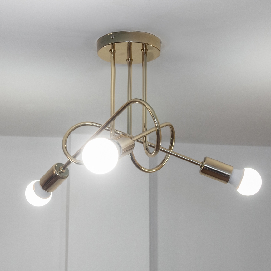 Lampa sufitowa natynkowa OXFORD 3xE27/15W/230V złota