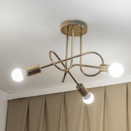 Lampa sufitowa natynkowa OXFORD 3xE27/15W/230V złota
