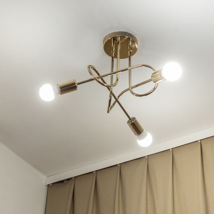 Lampa sufitowa natynkowa OXFORD 3xE27/15W/230V złota