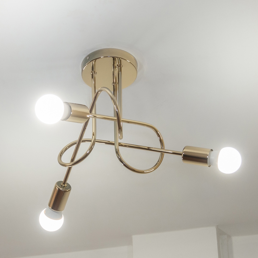 Lampa sufitowa natynkowa OXFORD 3xE27/15W/230V złota