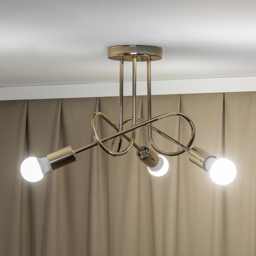 Lampa sufitowa natynkowa OXFORD 3xE27/15W/230V złota